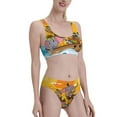thumbnail image 2 of Daiia Animals on Noah's Ark1 printed 2 piece Swimsuit Bikinis for Women High Waisted Racerback Bathing Suits Summer Tummy Control Scoop Neck Swimwear-Large, 2 of 8