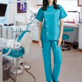 thumbnail image 1 of Conjuntos de uniformes s para mujer, pantalones para correr, de , pantalones con cordón , disfraz de , azul L L azul Yinane Uniforme de enfermera, 1 of 8