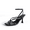 BLACK, variant on Women's Strappy Kitten Heels Lace Up Open Square Toe Thong Ankle Strap Sandals Dressy Sexy Sylvestra Heeled Shoes for Party Wedding Evening