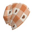 thumbnail image 3 of DouZhe Beanie Hats for Men and Women, Romantic Brown Hearts Checkered Patterns Adult Unisex Knit Hat Winter Warm Skull Cap, 3 of 7