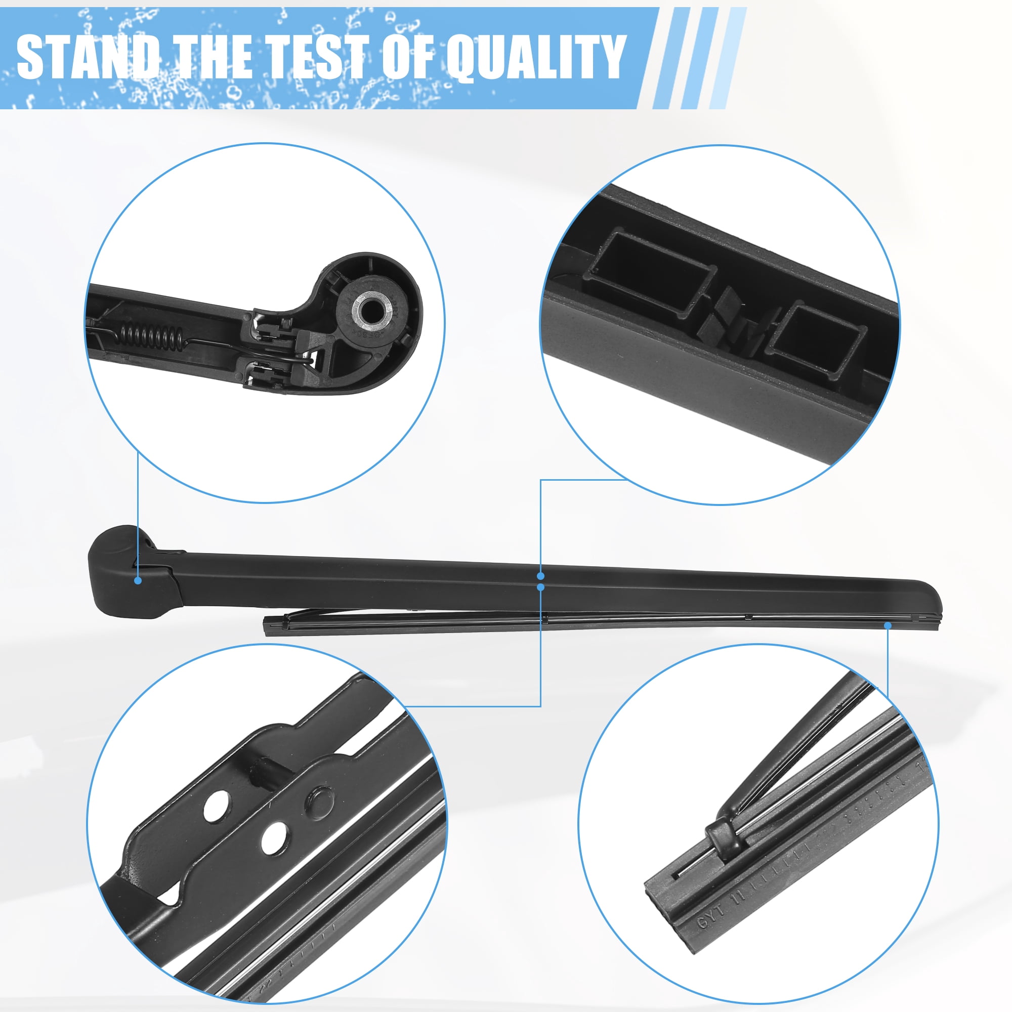 Unique Bargains Rear Windshield Wiper Blade Arm Set for Audi Q7 2007-2015 Pack of 3