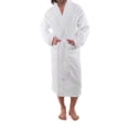 thumbnail image 4 of Robe De Chambre Homme Premium Thick Terry Cloth Bathrobe for Men, Long âStaple Combed Cotton Robe Men's Robe(White), 4 of 6