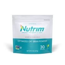 Nutrim Oat Bran Powder with 750mg Beta Glucan per Serving - Easy-Mix Soluble Fiber for Cholesterol Management & Immune Support - Heart Healthy, Non-GMO & Vegan Oatmeal Powder, 30 Servings