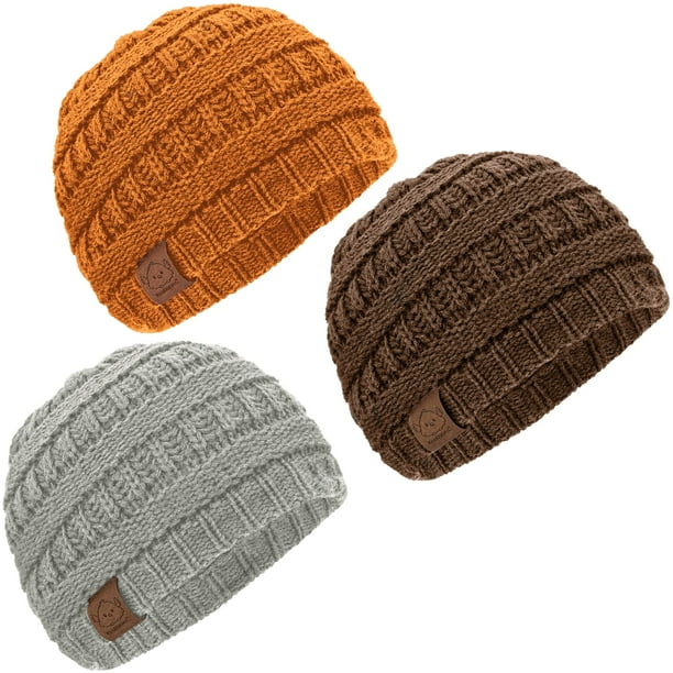 Paquete De 3 Gorros De Bebé Para Niños Y Niñas – Gorros De Punto Elásticos Para Bebés Lindos Gorros De Invierno Para Recién Nacidos Y Niños Pequeños Gorro Suave Y Cálido Para Bebés De 6 A 36 Meses (Ma