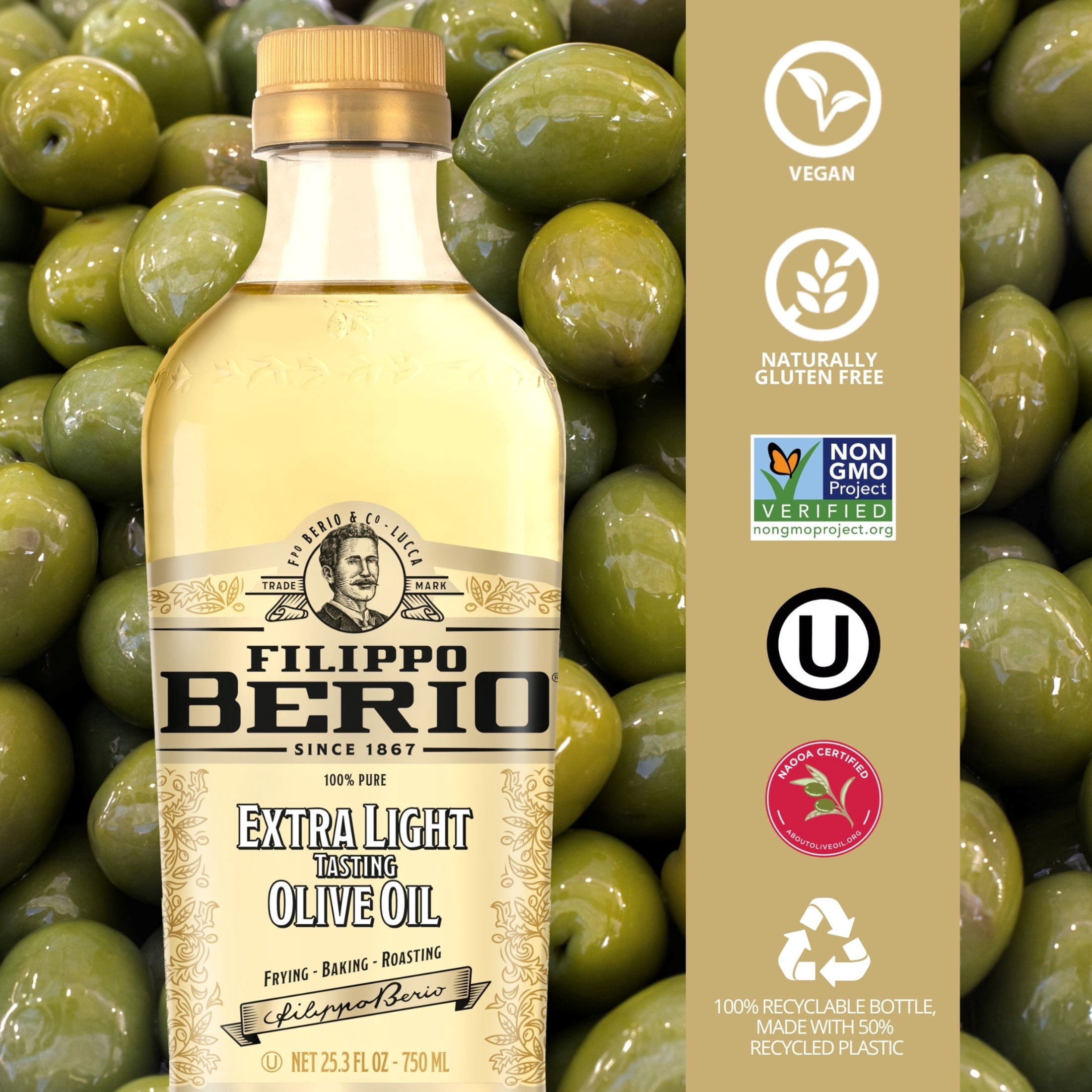 (6 pack) Filippo Berio Extra Light Tasting Olive Oil 25.3 Fl Oz