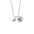 thumbnail image 2 of Delight Jewelry Silvertone Small ''Lil Sister'' Heart with Clear Crystal Silvertone Script Initial Disc - C - Charm Necklace, 20"+3", 2 of 4