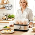 thumbnail image 3 of Multifunctional Egg Steamer with Clear Lid, Electric Egg Cooker 6 Egg Capacity Auto Shutoff, Kitchen Egg Steaming Pot, Compact Household Egg Steaming Pot for Soft Medium Hard Boiled Eggs (1pcs), 3 of 7