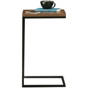 Mainstays C-Shape Metal End Table, Canyon Walnut Finish