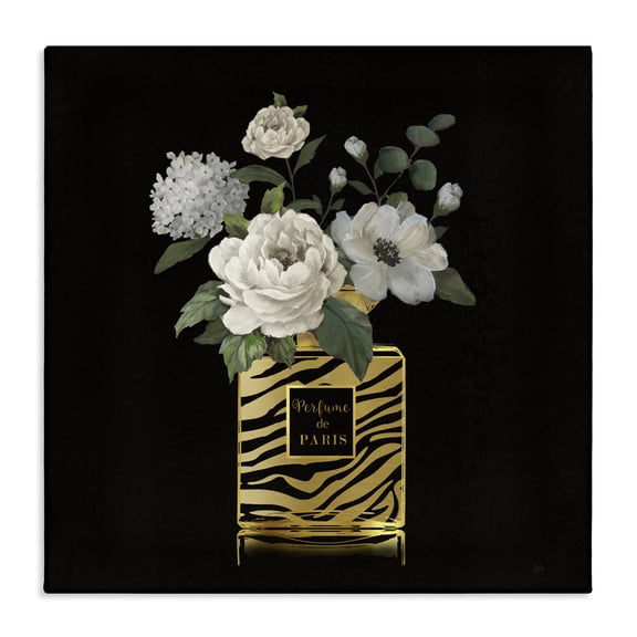 Stupell Industries Art Deco Blooms in Patterned Bottle Canvas Art, 30 x 30, by Nan