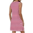 thumbnail image 4 of Puntoco Dresses for women Womens Casual Summer Dress 2025 Loose Tank Striped T-Shirt Dresses Sleeveless Sundress with Pockets Red L(L), 4 of 8
