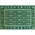 thumbnail image 1 of Ahgly Company Indoor Rectangle Oriental Turquoise Blue Industrial Area Rugs, 2' x 3', 1 of 4