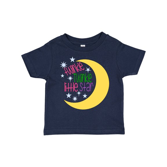 Inktastic Twinkle Twinkle Little Star with Yellow Moon Boys or Girls Toddler T-Shirt