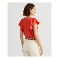 thumbnail image 2 of LAUREN RALPH LAUREN T-Shirt Orange à Manches Volantées à Col Rond pour Femmes TG, 2 of 4
