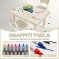 thumbnail image 3 of Toddler Table and Chair Set, Height Adjustable-Upgrade Kids Desk and 2 Chairs for Ages 3-8, Children's Multi-Activity Table with Graffiti Desktop and Marble Pattern for Home/Daycare/Classroom, 3 of 7