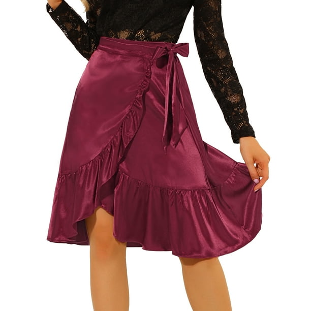 Mid length top satin skirts walmart