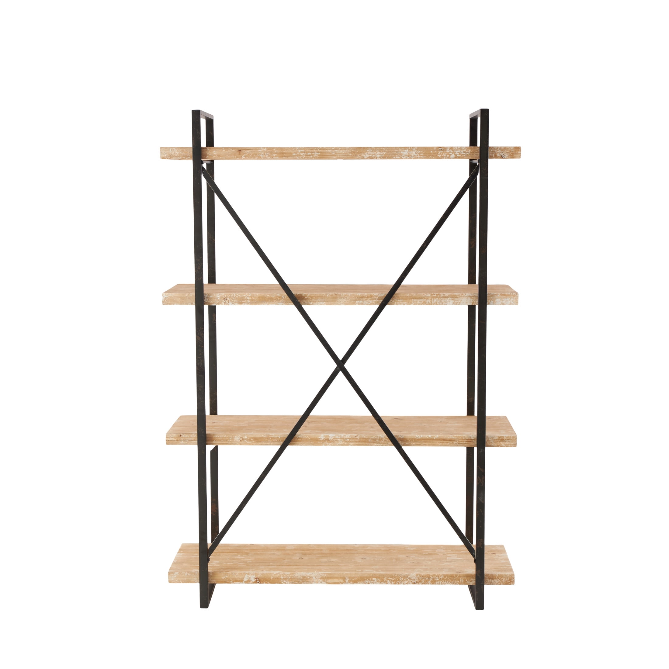 DecMode 47" x 67" Brown Wood 4-Tier Shelving Unit, 1-Piece