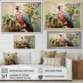 thumbnail image 4 of Designart "Parrot Paradise Blue and Pink II" Animals Framed Wall Art - Modern Blue Parrot Living Room Framed Canvas Art, 4 of 6