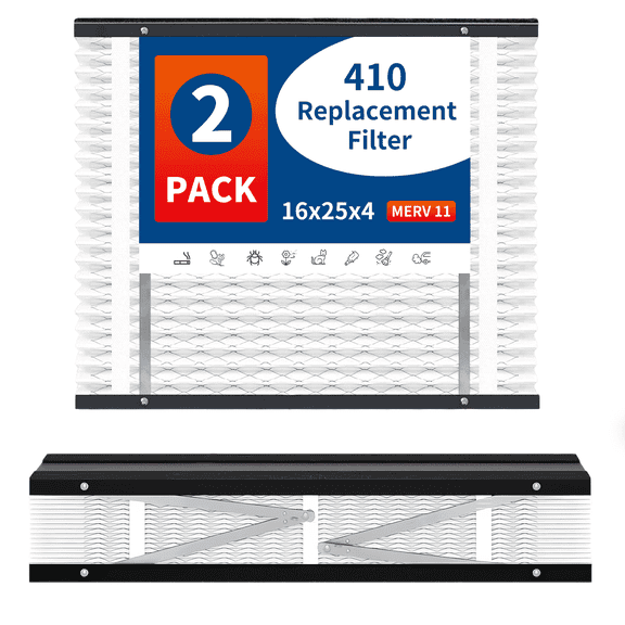 2 PACK 410 air filter replacement Compatible with aprilaire 410 replacement filter-Compatible with aprilaire 410 replacement filter MERV 13 Air Purifiers, Size:16x25x4