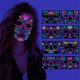 thumbnail image 1 of Tatuajes faciales temporales JShteea 8 Uds fluorescentes para fiesta de Halloween, 1 of 9