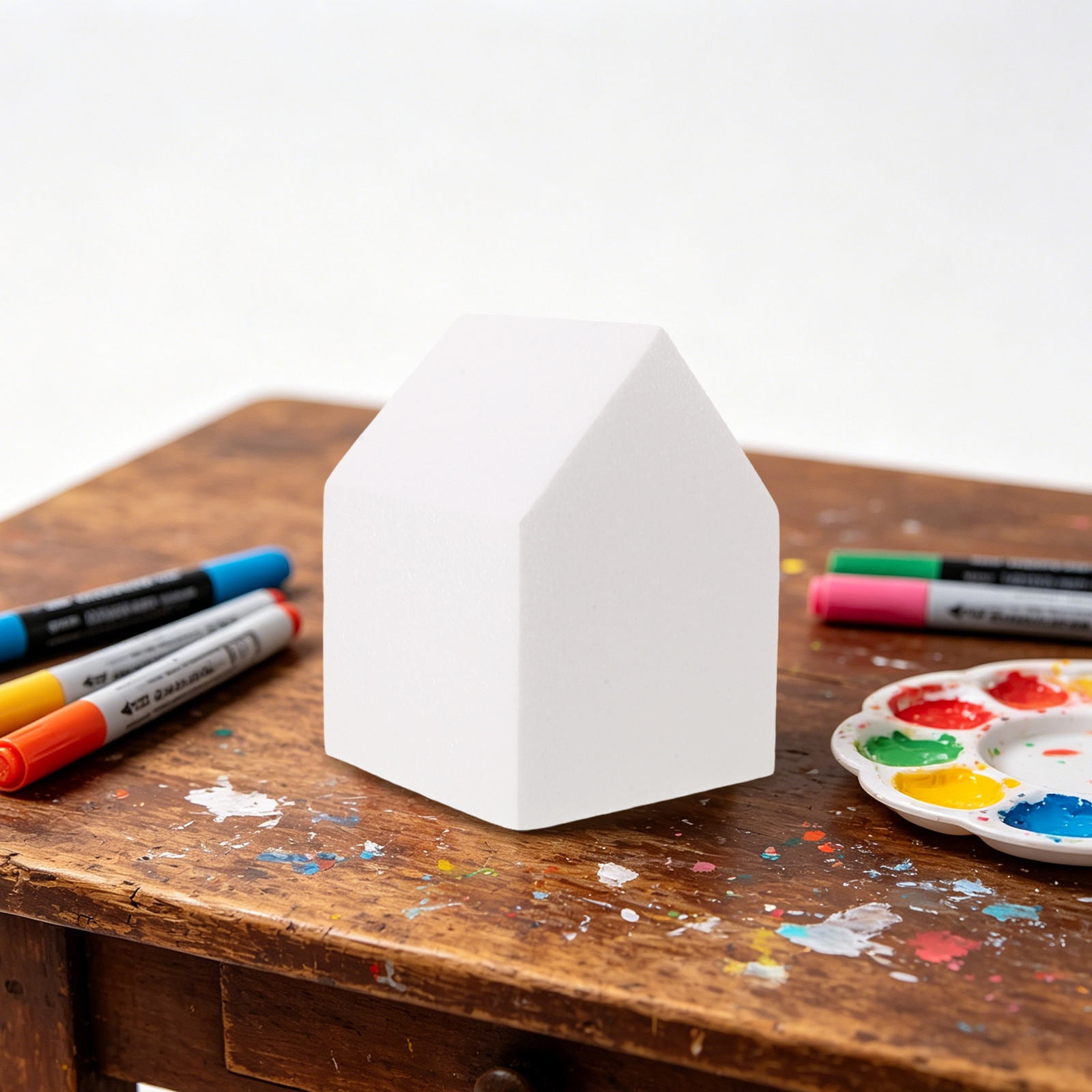 LOLIPPYY White Foam House Model for Crafts with Smooth and Modular Design Ideal for Art Projects and Building