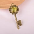 thumbnail image 5 of Heart Babysbreath Round Bezel Key Pendant Charm Necklace Jewelry DIY Findings, 5 of 8
