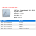 thumbnail image 2 of Oil Filter - Compatible with 2012 - 2019 Hyundai Sonata 2013 2014 2015 2016 2017 2018, 2 of 2