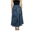 thumbnail image 4 of Women’s 2-in-1 Smocked Maxi Skirt & Boho Sundress, Convertible High Waist Asymmetric Hem, 4 of 7