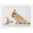 thumbnail image 1 of Kids Birthday Bath Mat, Cat and Dog Domestic Animals Human Best Friend Party with Cupcake and Candle, Non-Slip Plush Mat Bathroom Kitchen Laundry Room Decor, 29.5 X 17.5 Inches, Multicolor, Ambesonne, 1 of 2