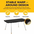 thumbnail image 4 of Black Golden Floral Table Cloths for 8 Foot Rectangle Tables, Modern Abstract Art Spring Flowers Patio Waterproof Elastic Fitted Tablecloths, Washable Rectangular Table Cover for Camping, 4 of 8