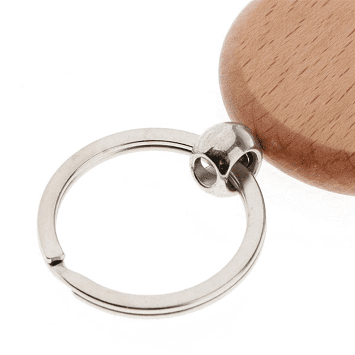 120 Pcs Blank Wooden Keychain Personalized Round Engraving Key DIY Wood Keychains Key Tags Can Engrave DIY Gifts