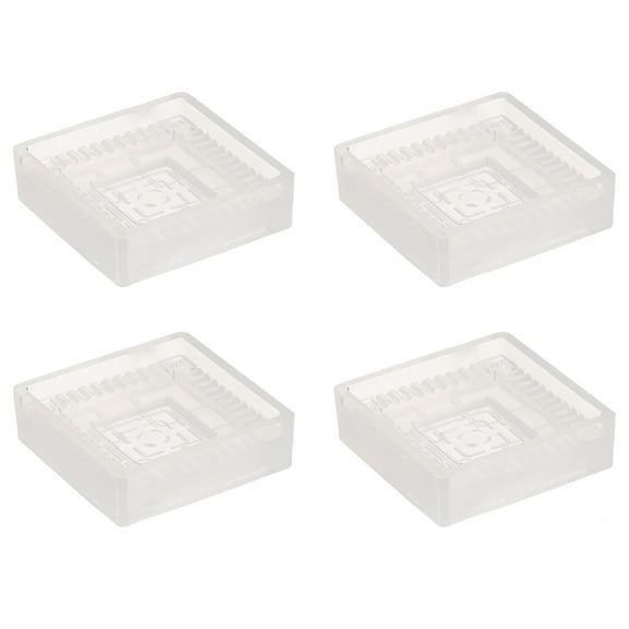 Uxcell 4pcs Square Rubber Furniture Caster Cups Square Floor Protectors for Floors, Transparent (Fit 0.8 - 1.6 Inch)