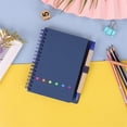 thumbnail image 4 of Spiral Notebook with Pen 4.7 x 5.9in Blue Pocket Steno Pad Lined Journal Notebook with Sticky Notes Index Tabs Mini Notepad for Business Supplies, 4 of 5