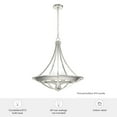thumbnail image 7 of Hunter - Perch Point 4-light Brushed Nickel, Large Pendant Light, Dimmable, Casual Style, Empire Shaped, for Bedrooms, Dining, Living Rooms - 19429, 7 of 7