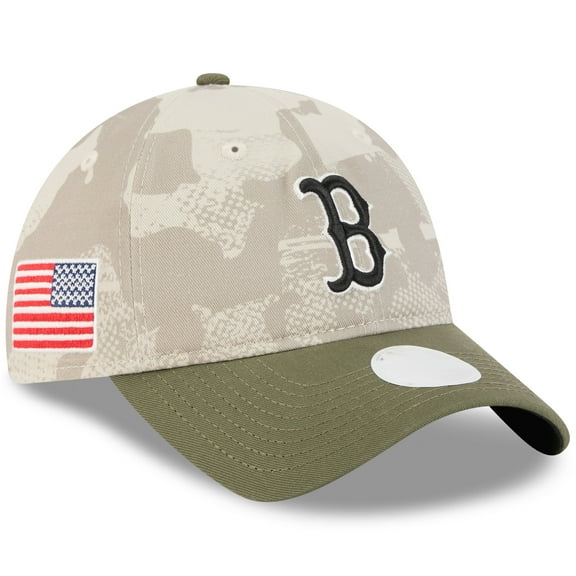 Women's New Era Light Beige/Olive Boston Red Sox 2025 Armed Forces Day 9TWENTY Adjustable Hat