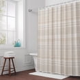 thumbnail image 5 of Farmhouse Linen Look Shower Curtain for Bathroom, Fabric Shower Curtain Set with Hooks, Waterproof Washable Bath Curtain for Bathroom Decor, 72"x78", 5 of 9