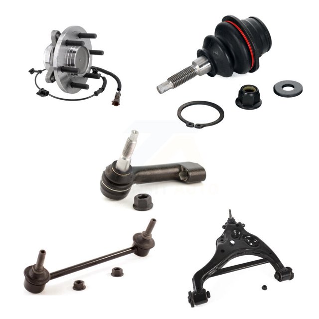 Transit Auto Front Left Bearing Lower Arm Upper Ball Joint Outer Tie Rod Link Kit (5Pc) for Car Ford F-150 Limited Platinum SSV XLT King Ranch Lariat with RWD Studs Face The Same Direction K7T-105570