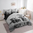 thumbnail image 3 of jejeloiu Gray Cow Cattle 7 Pieces Bedding Comforter Set,Vintage Windmill Full Bedding Set,Rustic Farmhouse Cabin Fitted Sheet Flat Sheet For Men Women,Microfiber Bedroom Decor Reversible, 3 of 8