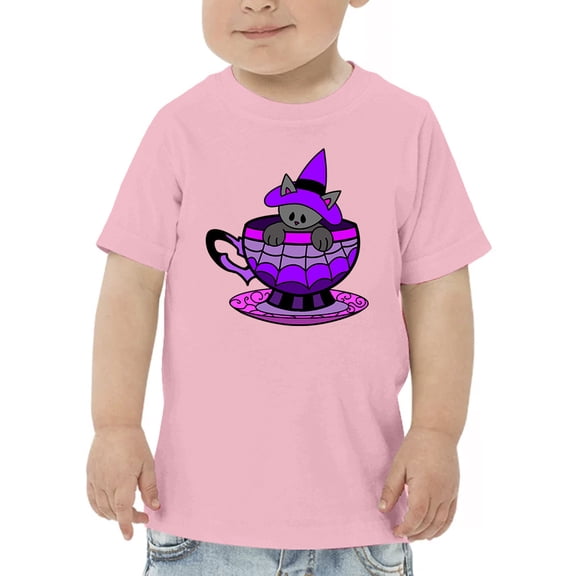 Witch Cat In A Cup T-Shirt Toddler -Rose Khan Designs, 5 Toddler