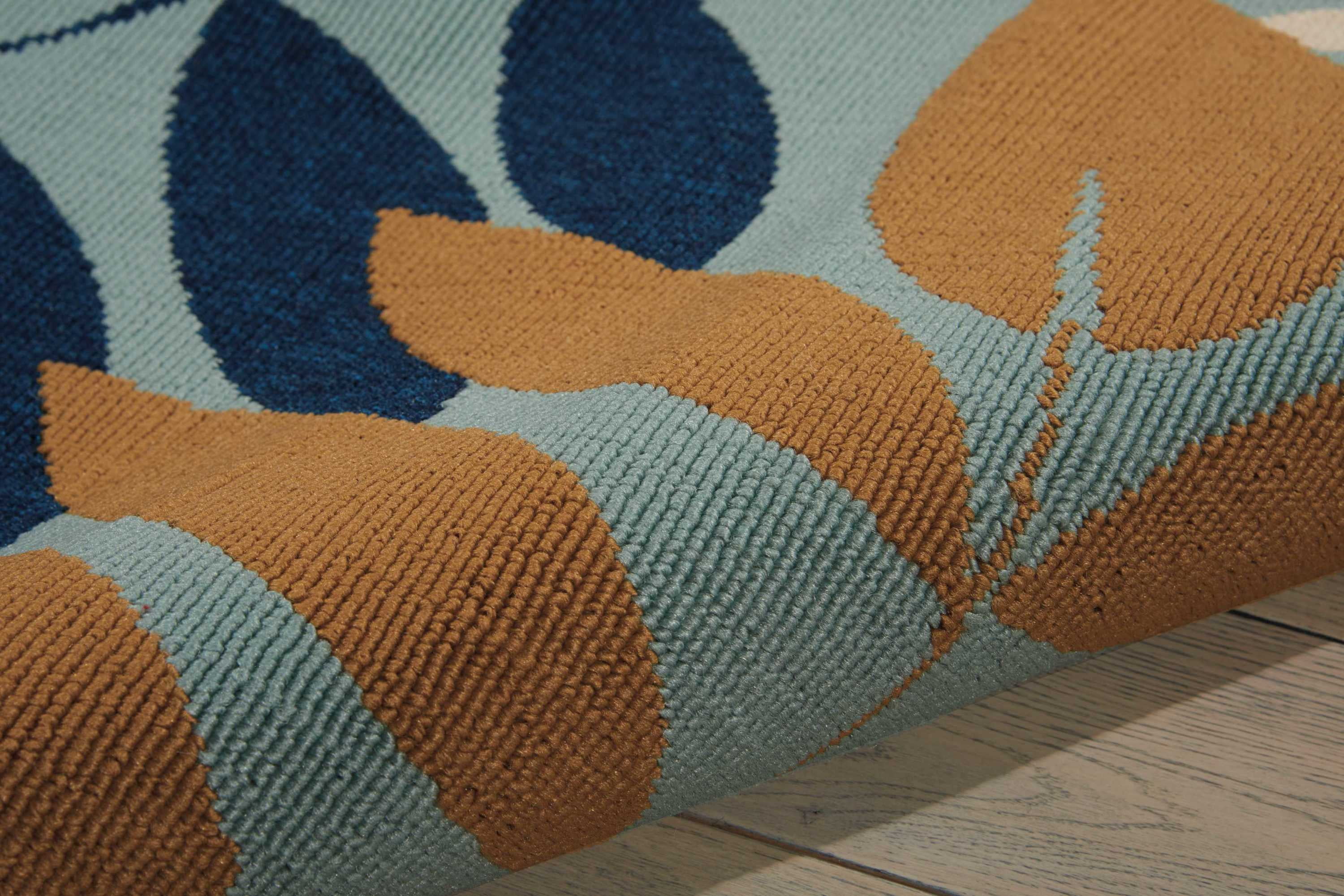 Nourison Caribbean Indoor/Outdoor Blue 9'3" x 12'9" Area Rug, (9x13)