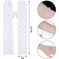 thumbnail image 3 of Dalrosia Pearl Women’s Wedding Gloves Long Tulle White Finger Lace 20s Opera Evening Party Sheer Gloves for Brides, 3 of 5