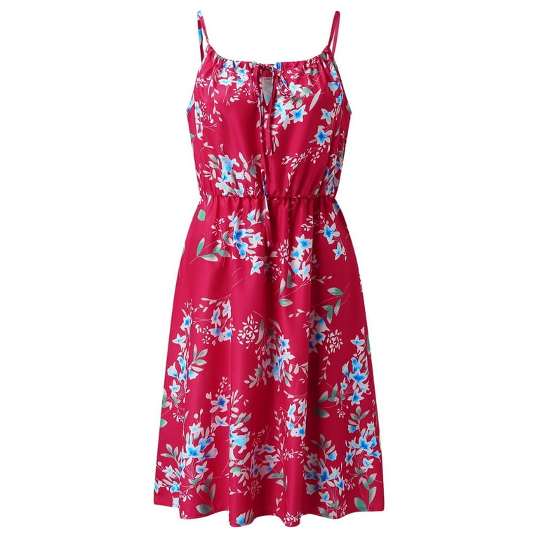 Printed Casual Wear Ladies Floral Spaghetti Strap Dress, Machine wash at Rs  749/piece in New Delhi