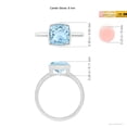 thumbnail image 4 of ANGARA Natural Bezel-Set Solitaire Cushion 1.95 ct Aquamarine Ring in 14K White Gold for Women (Size-8mm) | March Birthstone, Birthday, Anniversary, Jewelry Gift for Women | Natural Aquamarine Ring, 4 of 9