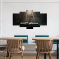 thumbnail image 4 of ZHONGYUTONG Cross Canvas Wall Art 5 Piece Holy Bible and Cross Pictures Christian Religious Painting for Church Prayer Room Decor Framed (16x24inx2pcs 16x32inx2pcs 16x40inx1pcs), 4 of 5