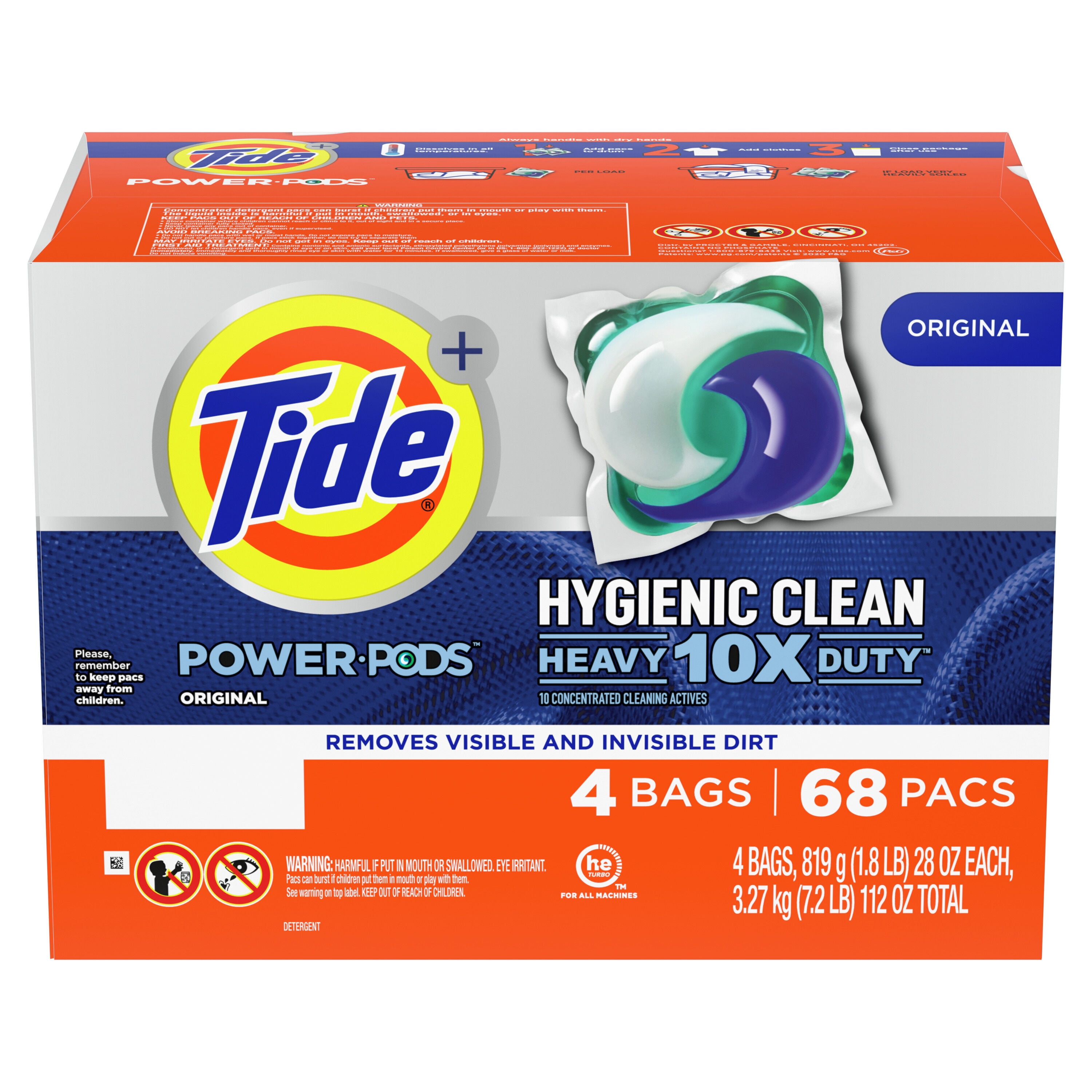 Buy Tide Hygienic Clean 10x Duty Power PODS Laundry Detergent Pacs, For