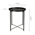 thumbnail image 4 of Round End Table, Small Metal Side Table with Removable Tray for Living Room Bedroom Balcony Patio and Office, 4 of 6
