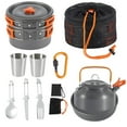thumbnail image 2 of 2-3 People Portable Outdoor Tableware Mess Kit Lightweight Outdoors Cooking Equipment Non-Stick Pots Pan Teapot Utensils Backpacking Gear Cookware Grill Tool Camping Accessories, 2 of 11