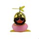 thumbnail image 1 of Pato Decorativo Rosa Con Casco Cromado Amarillo, 1 of 4
