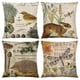 thumbnail image 1 of Juego de fundas de almohada vintage de lino con ilustraciones de animales, 4 x 45 x 45 cm, 1 of 3