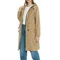 thumbnail image 1 of Clearance Women Hooded Waterproof Zipper Mid-length Windproof Waterproof Raincoat Jacket, 1 of 5