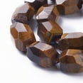 thumbnail image 3 of Natural Tiger Eye Beads Strands Faceted Polygon 19~22x12~18mm Hole: 1.5mm 16~17pcs/strand 15.15 inch~16.14 inch(38.5~41cm), 3 of 3